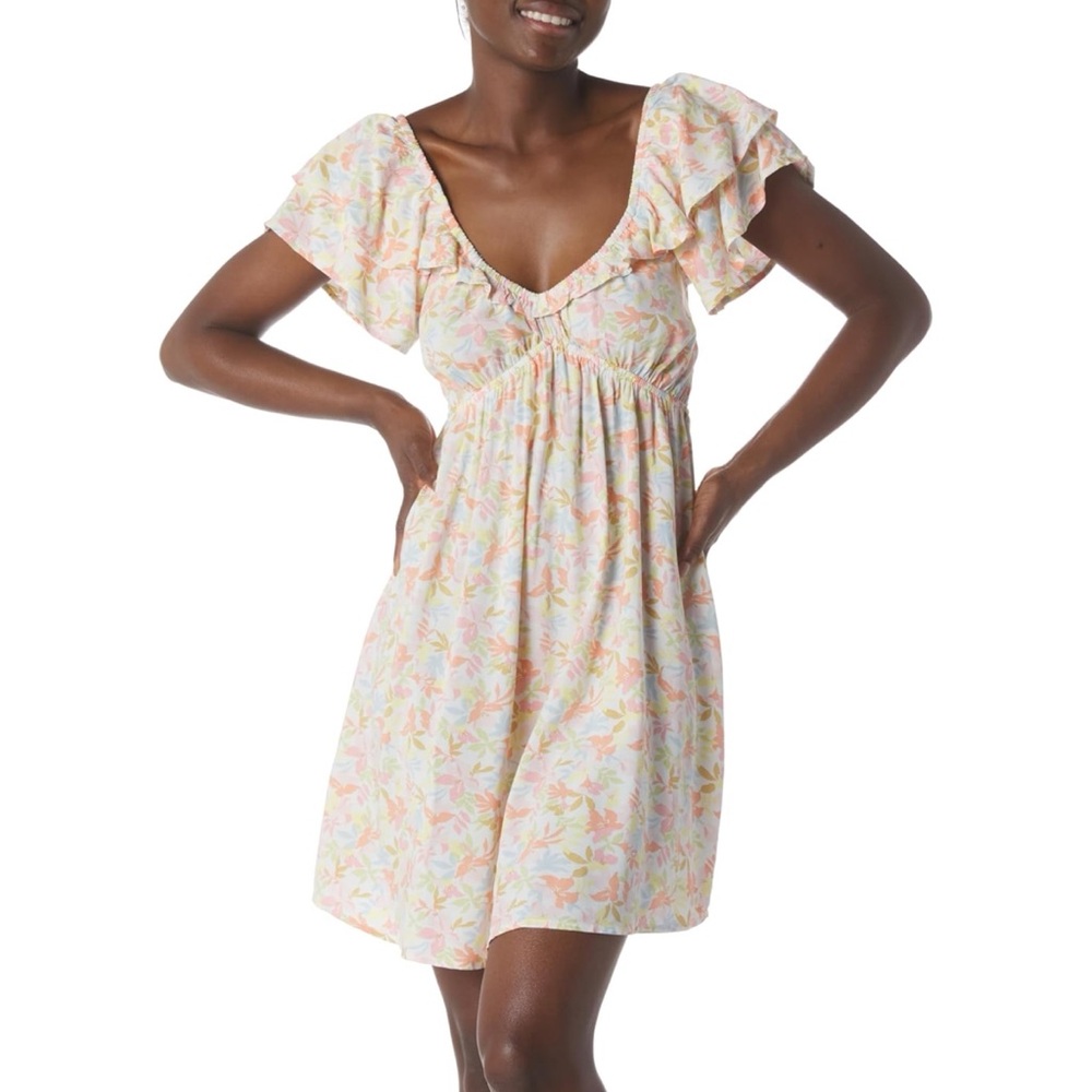 Billabong Floral Open Neck Mini Dress